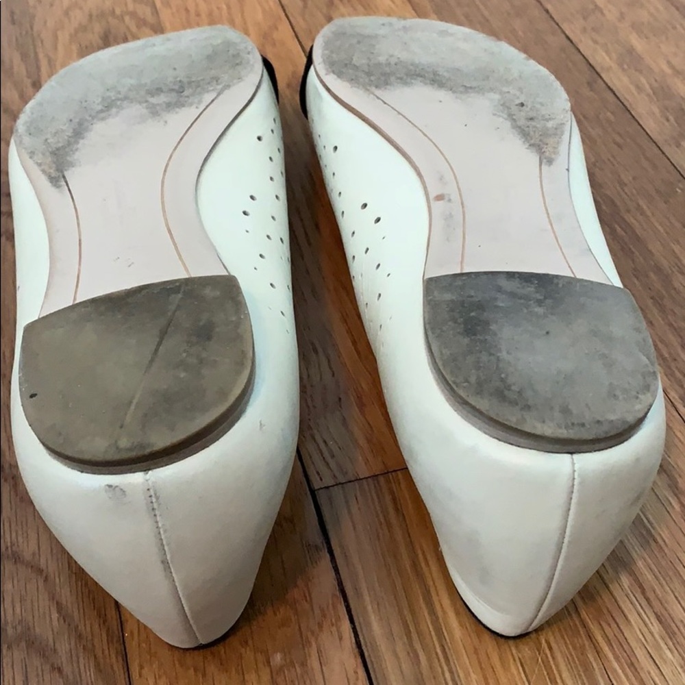 Cream and Black Ferragamo flats